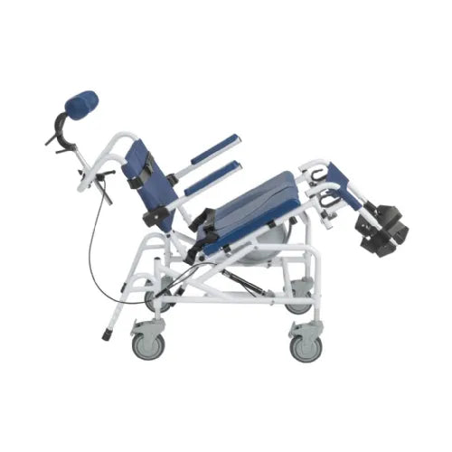 Close-up image of 30-Degree Tilting Aluminum Shower Commode Chair | Versatile 3-in-1 Bathroom Aid