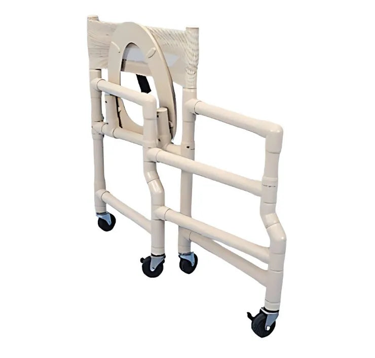 Folding Shower Chair with Elongated Commode Seat and 300 lbs. Capacity