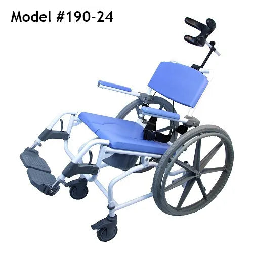 Close-up image of Aluminum 18 in. Tilt Shower Commode Chair