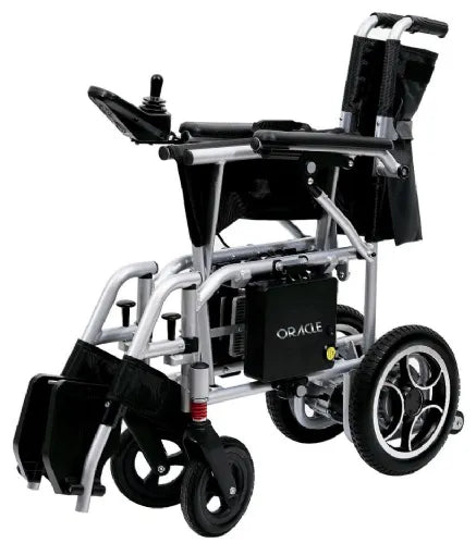 Oracle Super Light Foldable Electric Wheelchair by Discover My Mobility, Lightweight, Flat Free Tires, 350 lbs Weight Capacity