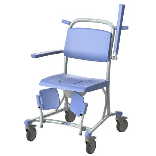 Lopital Tango Shower Commode Chair with 4 Wheels and Lockable Swivel Castors