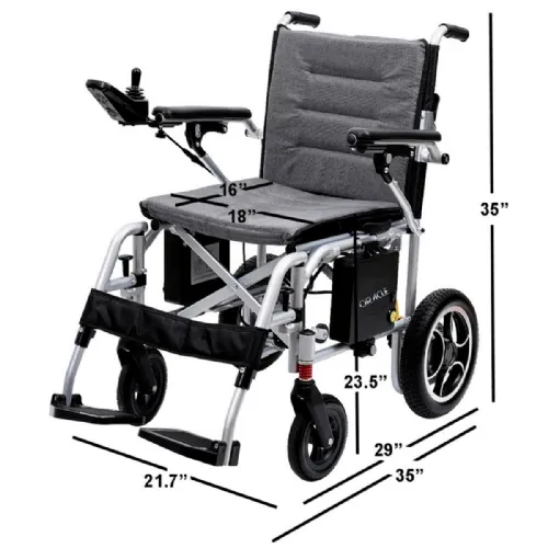 Oracle Super Light Foldable Electric Wheelchair by Discover My Mobility, Lightweight, Flat Free Tires, 350 lbs Weight Capacity