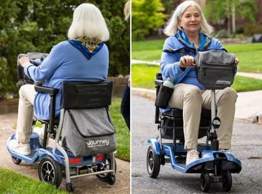 Close-up image of So Lite Lightweight Folding Mobility Scooter with Electronic Stability Control and Speed Adjustment Knob by Journey
