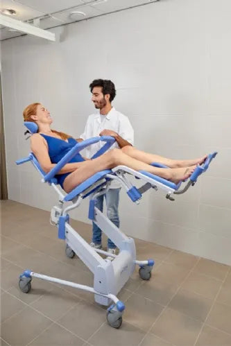 Height Adjustable Tilt-in-Space Shower Commode Chair | Reflex by Lopital