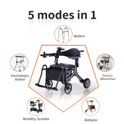 Eroute 9000SW Electric Walker Wheelchair with 5 Configurations and 300 lbs. Capacity