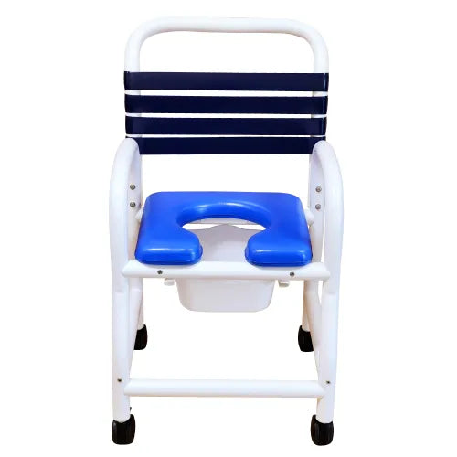 Close-up image of Deluxe New Era Infection Control Shower Commode Chair with Removable Soft Seat