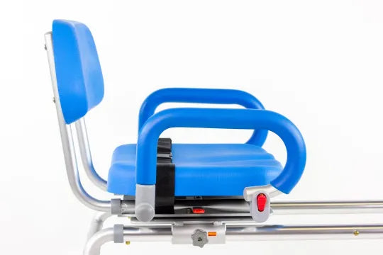 Sliding Transfer Shower Bench with Swivel Chair by Platinum Health