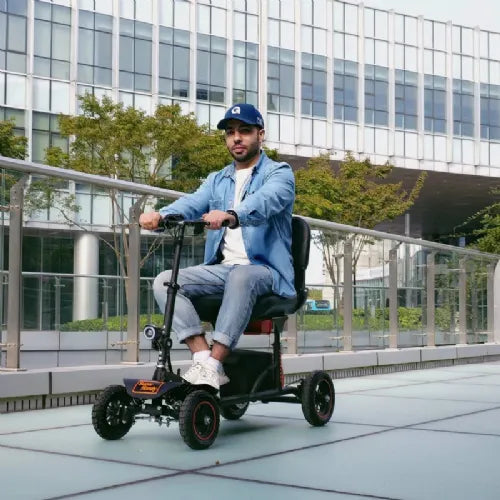 Close-up image of SuperHandy All Terrain 4 Wheels Mobility Scooter with Off Road Design and 330 lbs. Capacity