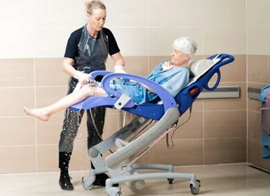 Close-up image of Carendo Multipurpose Hygiene Chair from Arjo