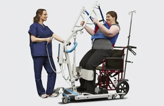 Close-up image of Powered Base Stand Assist Lift by Medline