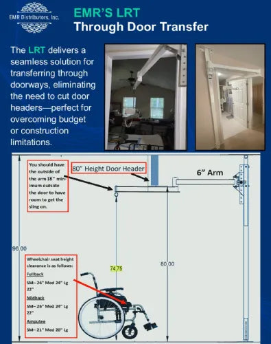 LRT Patient Lift System with CP440 Motor | Fits 13.5 ft. to 14 ft. Ceilings