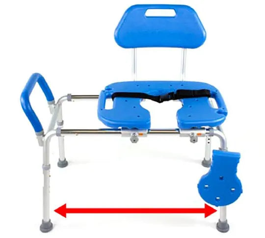 Close-up image of Premium HydroGlyde Sliding Tub Transfer Bench with Cutout by Platinum Health