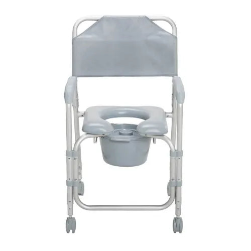 Close-up image of Drive Medical Aluminum Shower Commode Chair with Casters