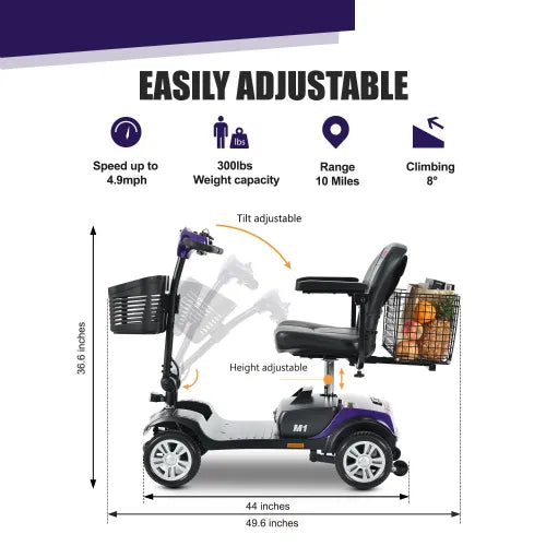 M1 Mobility Scooter with Anti-Tip Wheels and 5 MPH Top Speed by Metro Mobility