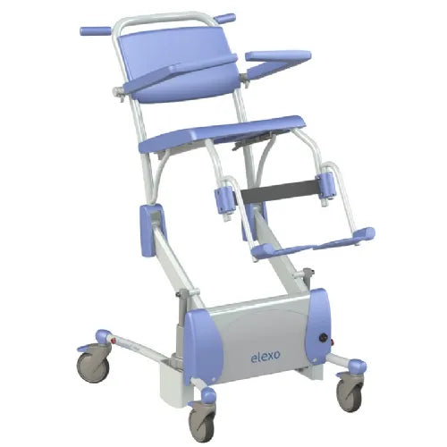 Close-up image of Elexo Shower Commode Chair by Lopital