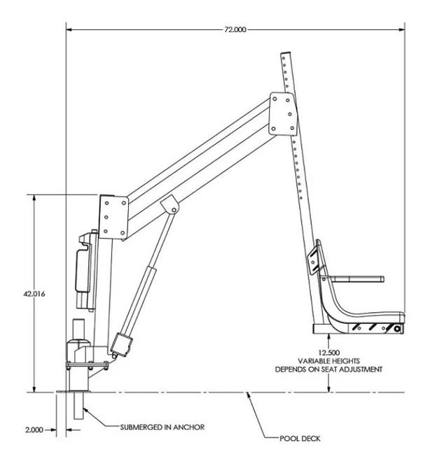 Close-up image of HR-350 Home Series Pool Lift