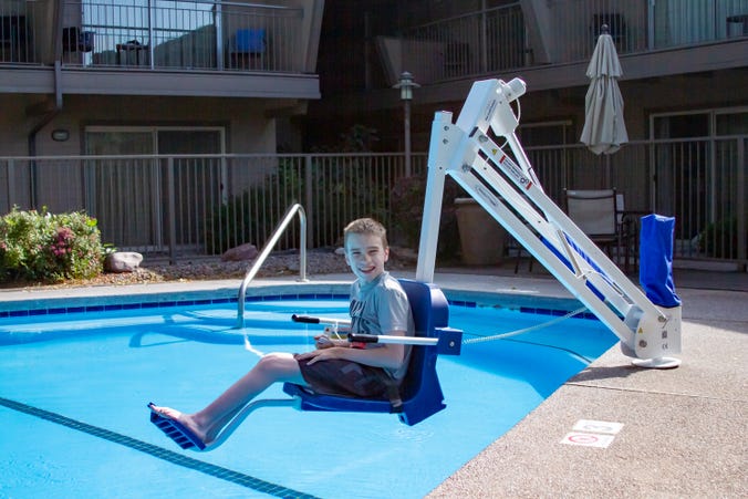 Close-up image of Mighty ADA Compliant UL Pool Lift