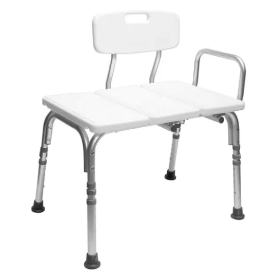 Carex Bathtub Transfer Bench with Back and Arm Rests Features Height Adjustable Legs and 300 lb. Weight Capacity