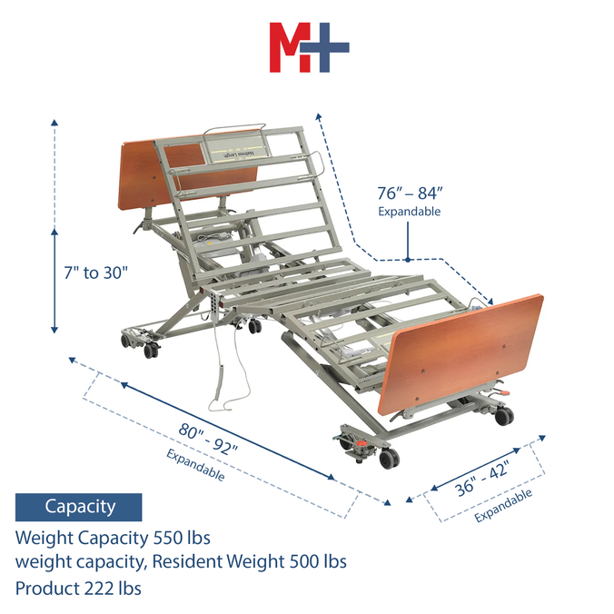 PrimeCare LTC Expandable Hi-Low Bed