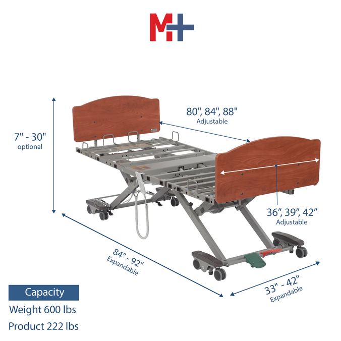 PrimeCare UltraPlus Hi-Low Hospital Bed