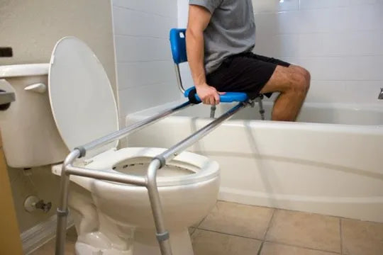 HydroGlyde Sliding Bath Bench with Cutout Seat for Long Distance Toilet to Tub Transfers by Platinum Health