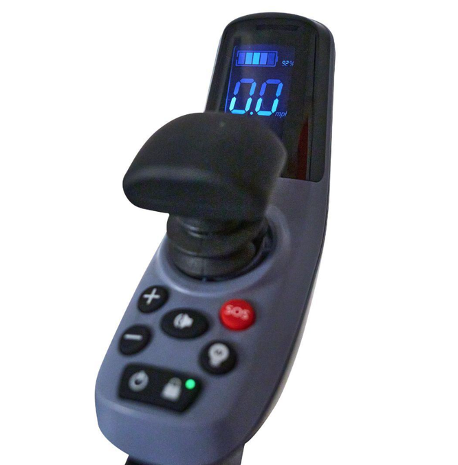 Close-up image of Ally Sport Travel Power Chair
