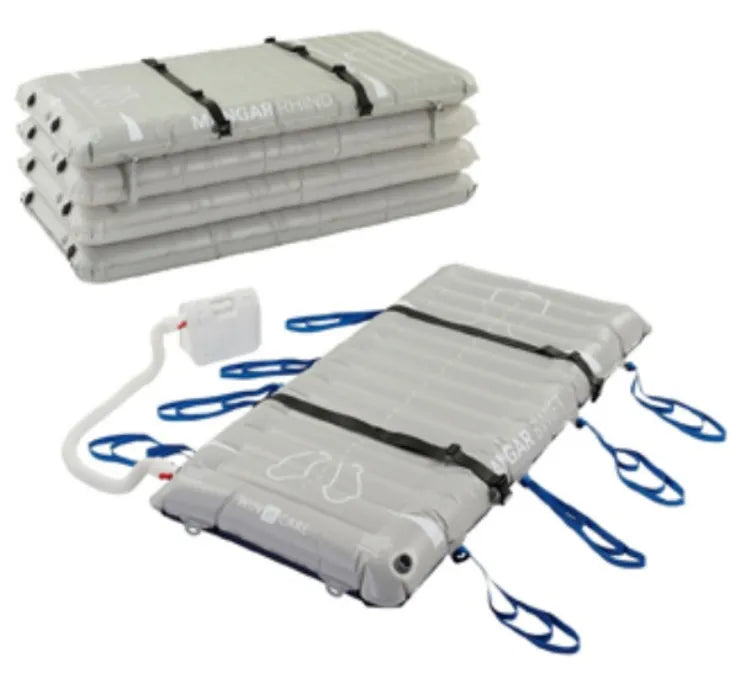 Close-up image of Mangar Supine Transfer System with Airflo Duo and Bag for Patient Transfer Up To 1100 lbs Made of Durable Lightweight Anti-Rip Material