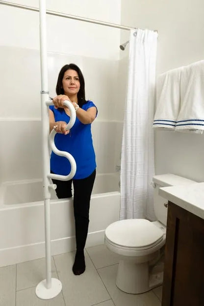 Security Pole and Pivoting Curve Grab Bar