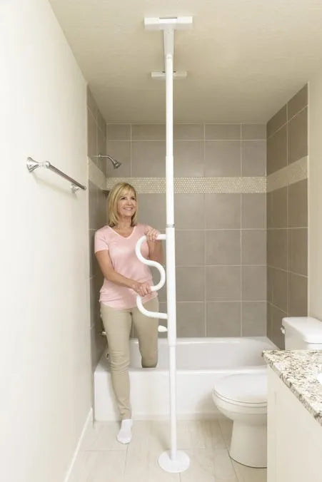 Security Pole and Pivoting Curve Grab Bar
