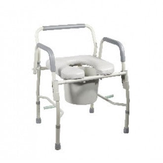 Deluxe Drop Arm Commode with Padded Seat