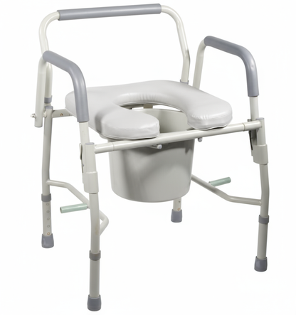 Deluxe Drop Arm Commode with Padded Seat