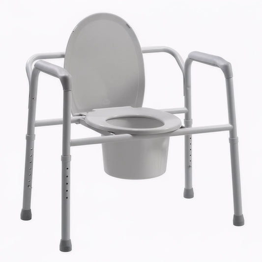 Deluxe Drop Arm Commode with Padded Seat