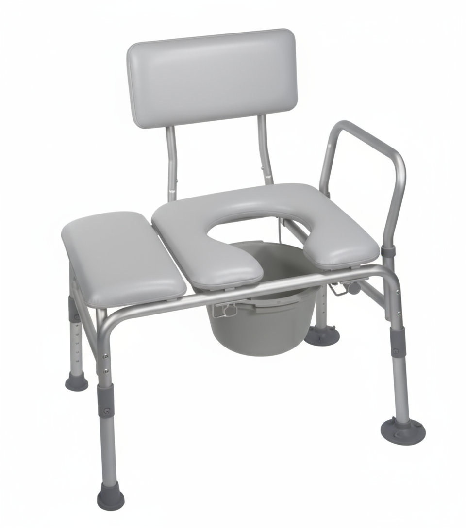 Drive Padded Seat Transfer Bench with Commode Opening
