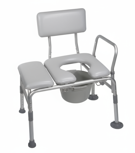 Drive Padded Seat Transfer Bench with Commode Opening