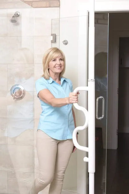 Security Pole and Pivoting Curve Grab Bar
