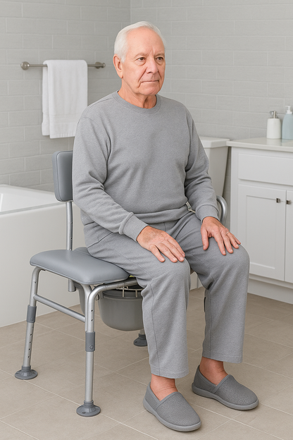Drive Padded Seat Transfer Bench with Commode Opening