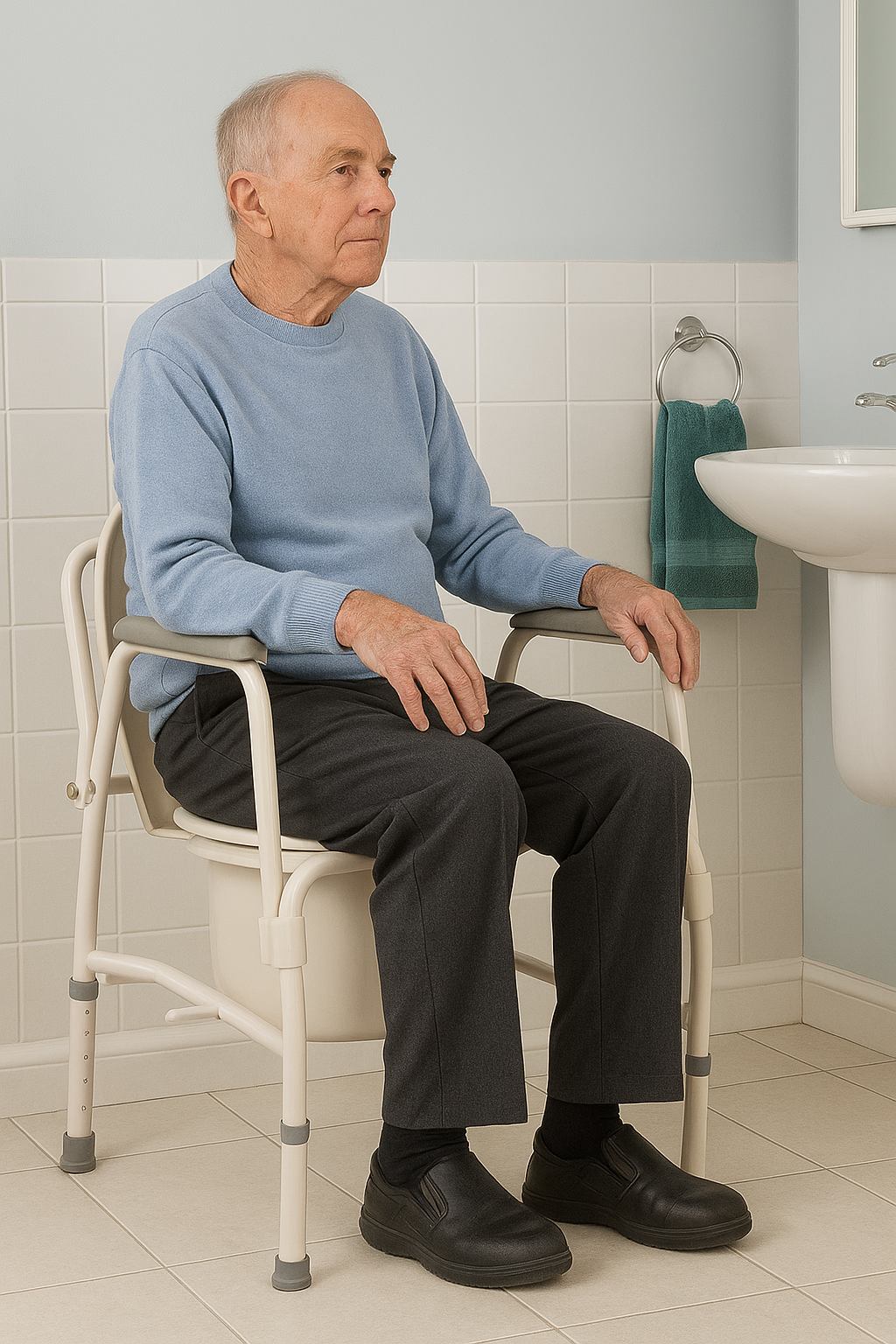 Drop Arm Commode Chair
