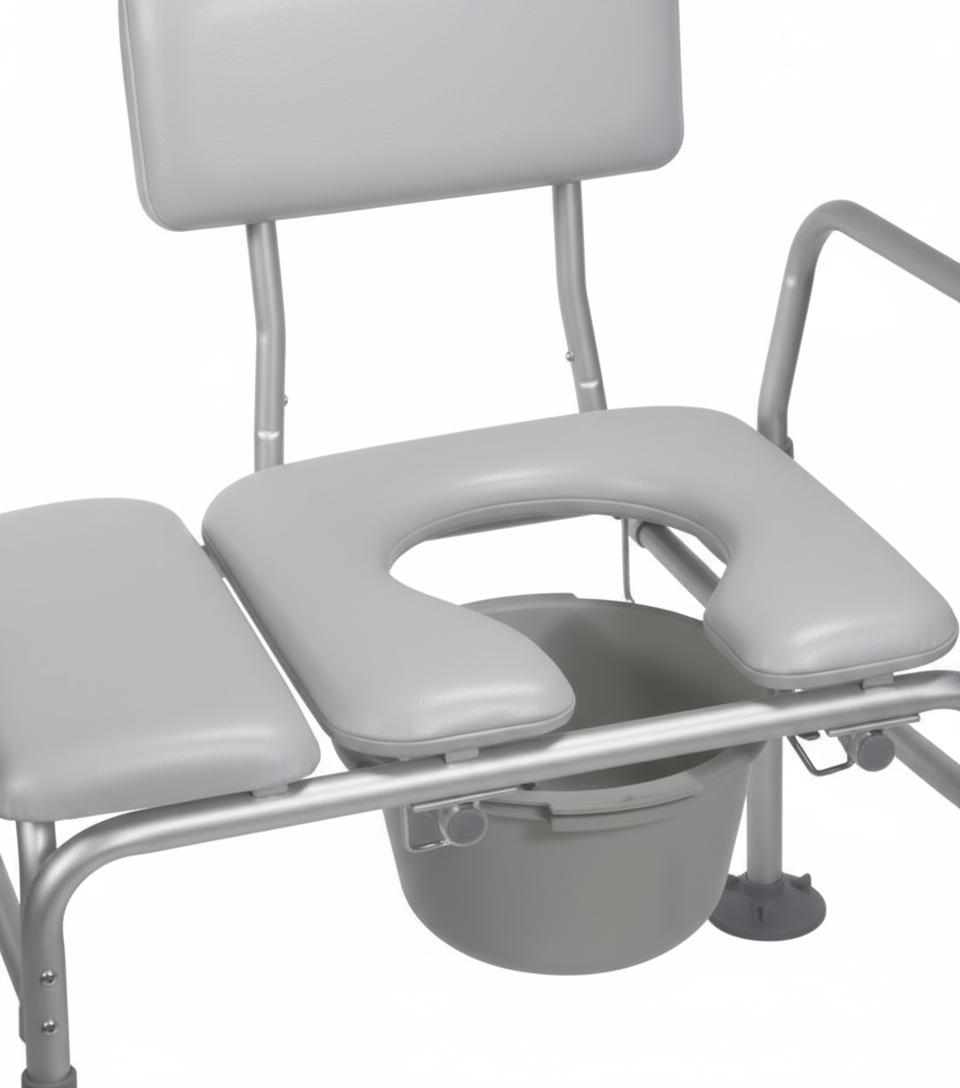 Drive Padded Seat Transfer Bench with Commode Opening