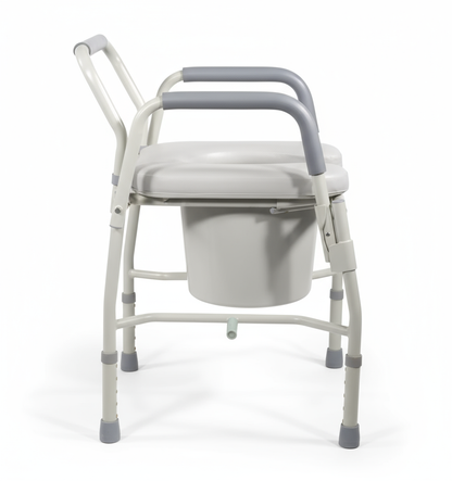 Deluxe Drop Arm Commode with Padded Seat