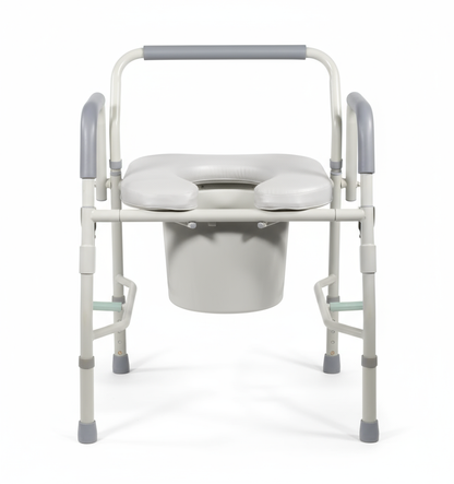 Deluxe Drop Arm Commode with Padded Seat