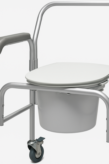 3 in 1 Aluminum Commode Back Bar and Casters