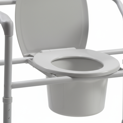 Deluxe Drop Arm Commode with Padded Seat