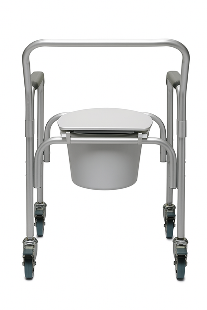 3 in 1 Aluminum Commode Back Bar and Casters