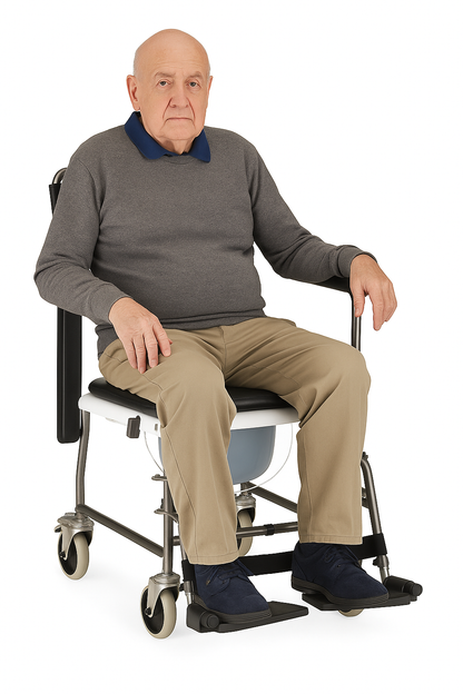Nova Drop-Arm Transport Chair Commode