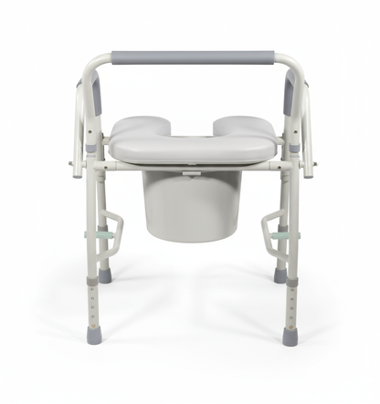 Deluxe Drop Arm Commode with Padded Seat