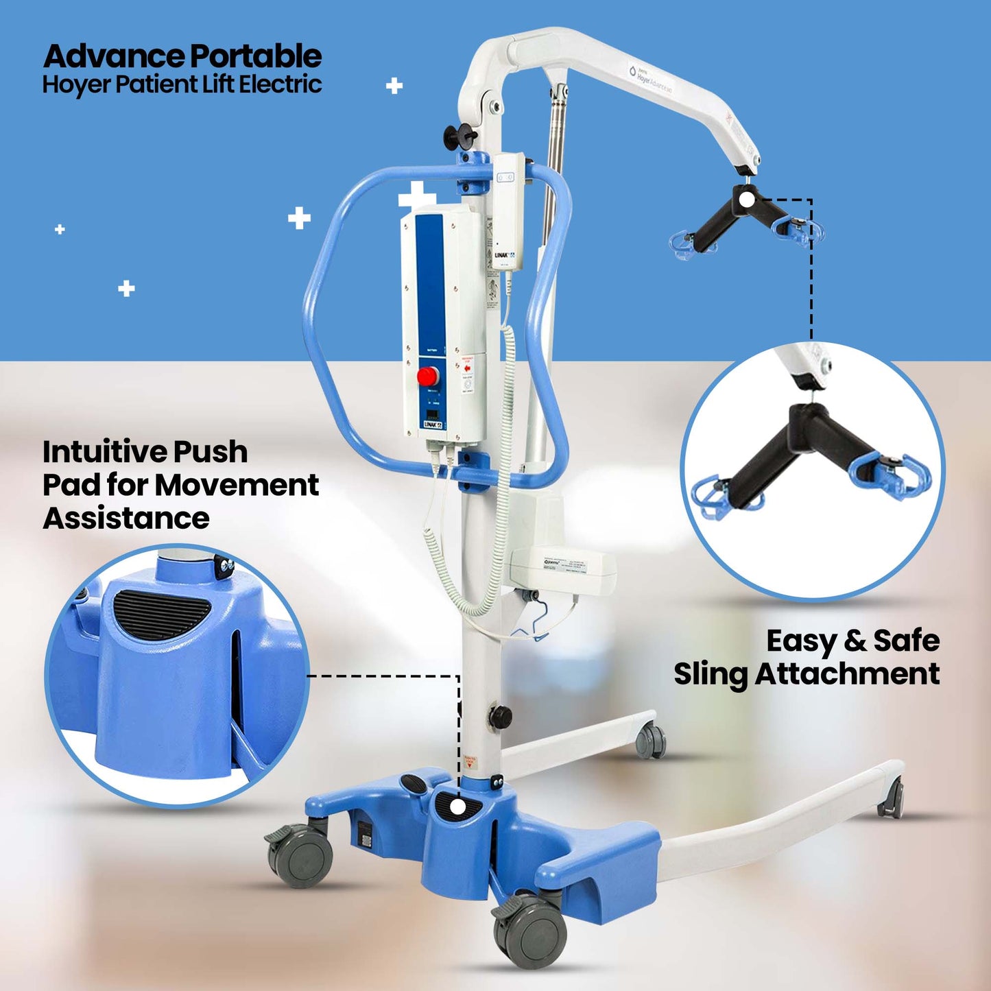 Joerns Hoyer Advance Portable Patient Lift | Electric Power | Safe Working Load 340 Lbs.