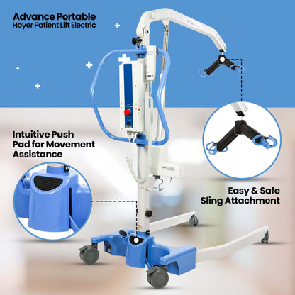 Joerns Hoyer Advance Portable Patient Lift | Electric Power | Safe Working Load 340 Lbs.