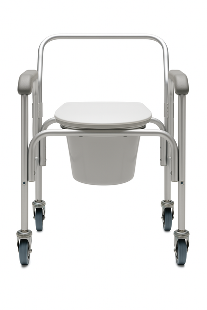 3 in 1 Aluminum Commode Back Bar and Casters