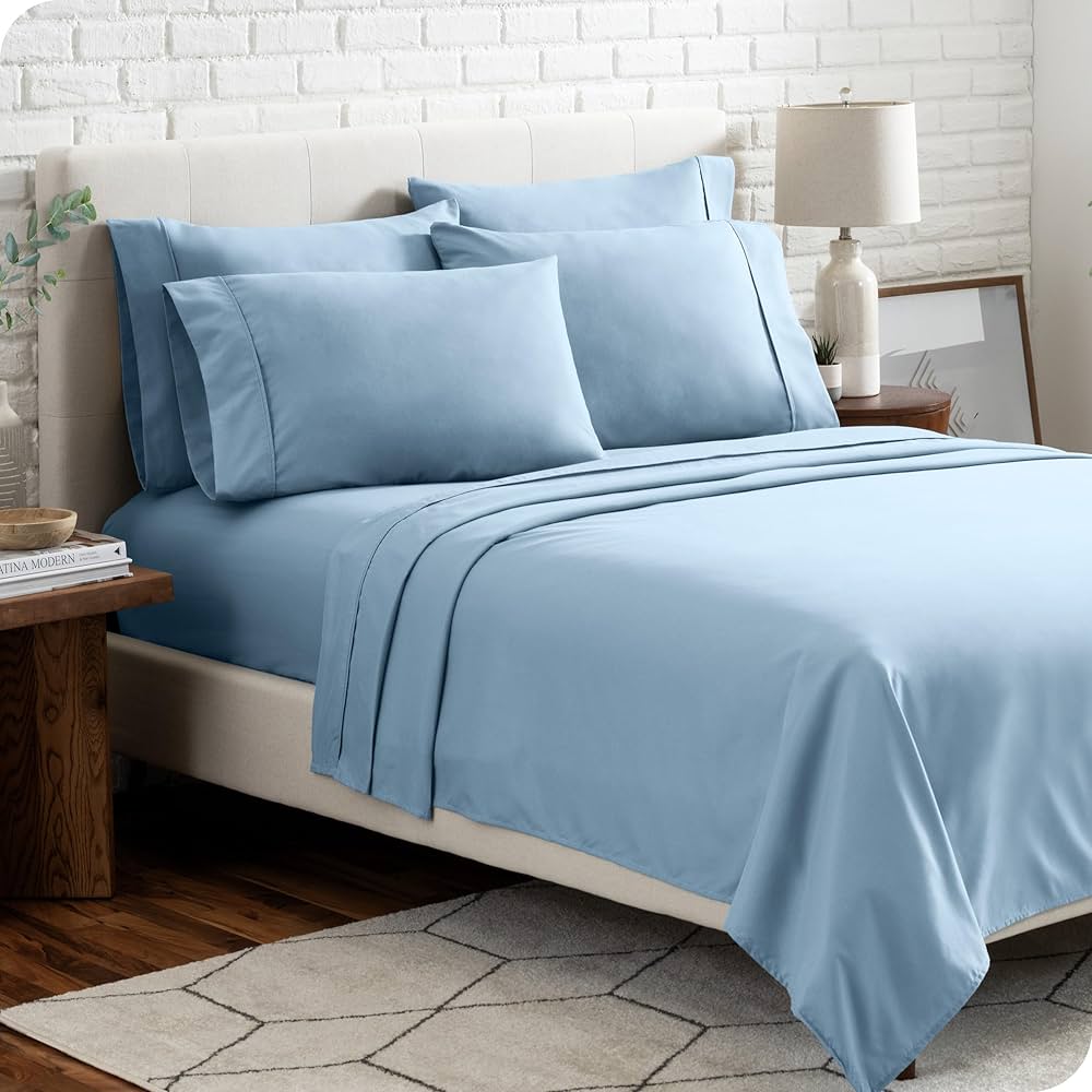 Ultra-Soft Microfiber Premium Sheet Set - Queen, Light Blue