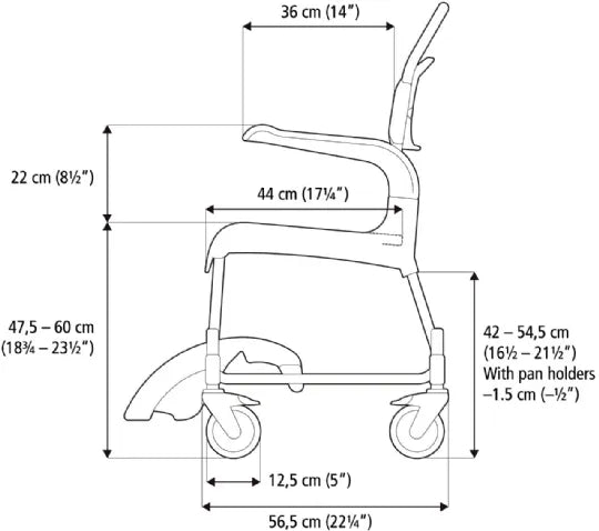 Clean Height-Adjustable Commode Shower Chair by Etac